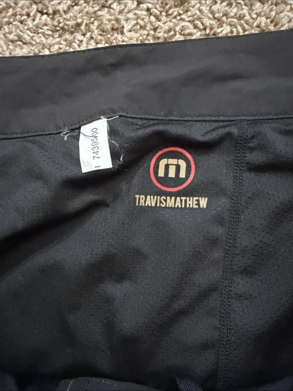 Travis Mathew Black and Gray Striped & Abstract Swim Board Shorts